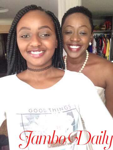 Sabina Chege and daughter