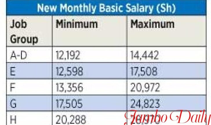 Kenyan Job Groups and Salary