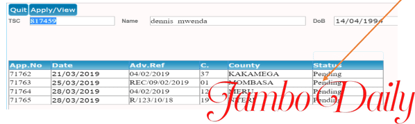 TSC Vacancies Applications