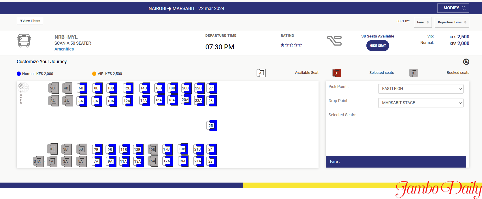 Moyale Liner Fare and Routes